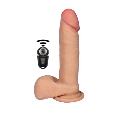 Dildo z wibracją rotacją pilot cyberskóra 17cm